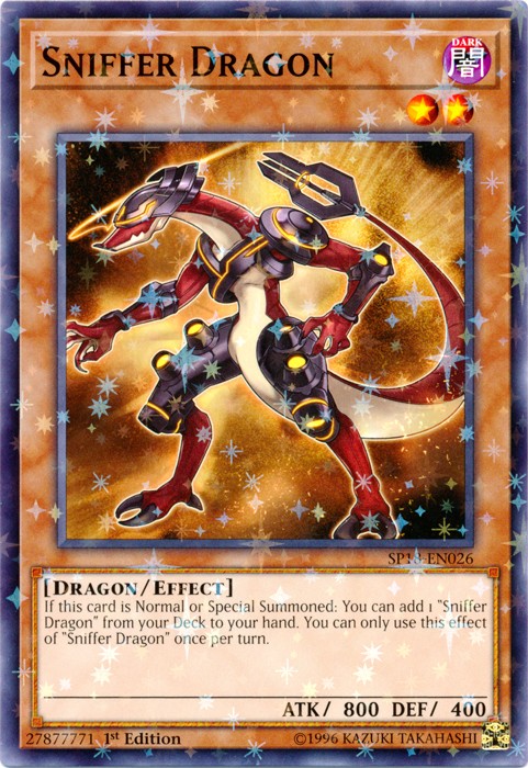 1x Sniffer Dragon SP18-EN026 Starfoil Rare 1st Edition NM English