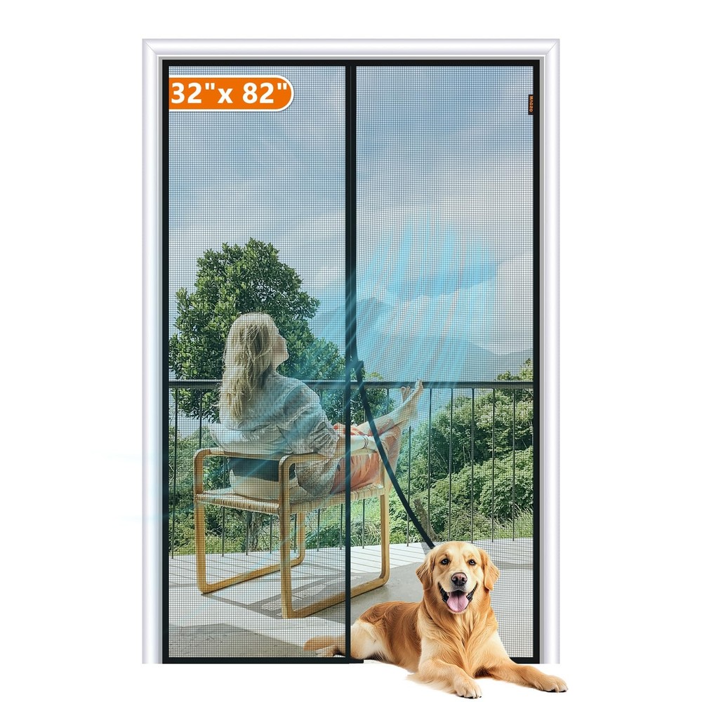 Magnetic Screen Door Fit Door Size 32 x 82 Inch, Screen Size 34