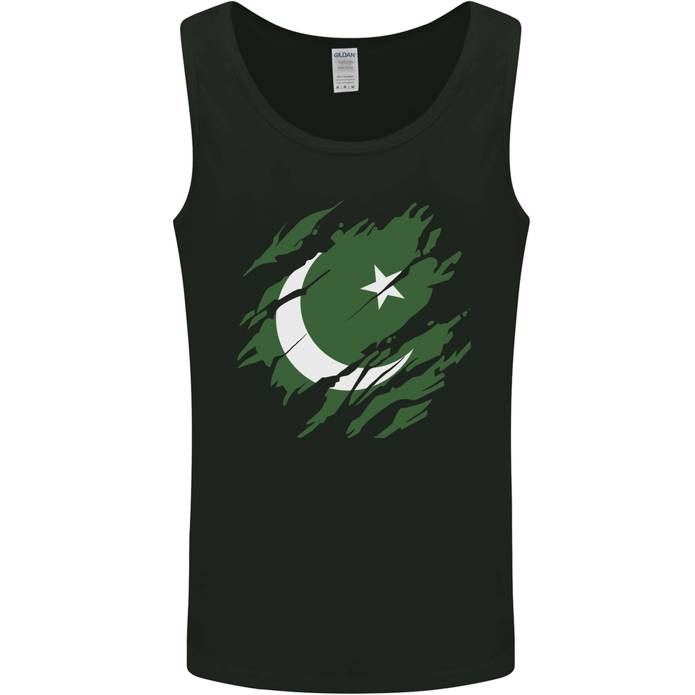Torn Pakistan Flag Pakistani Day Football Mens Vest Tank Top