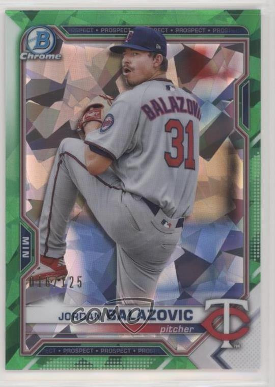 2021 Bowman Chrome Sapphire Green Refractor Jordan Balazovic Prospects Card