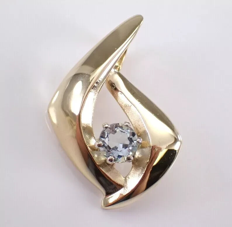 0.50Ct Round Cut Moissanite Estate Slide Charm Pendant 14K Yellow Gold Plated