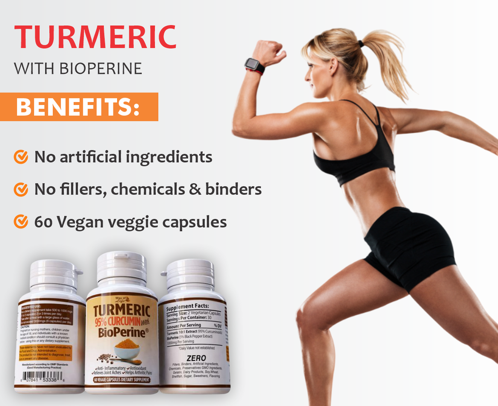 Turmeric Curcumin 95% Extract with Bioperine 60 Capsules