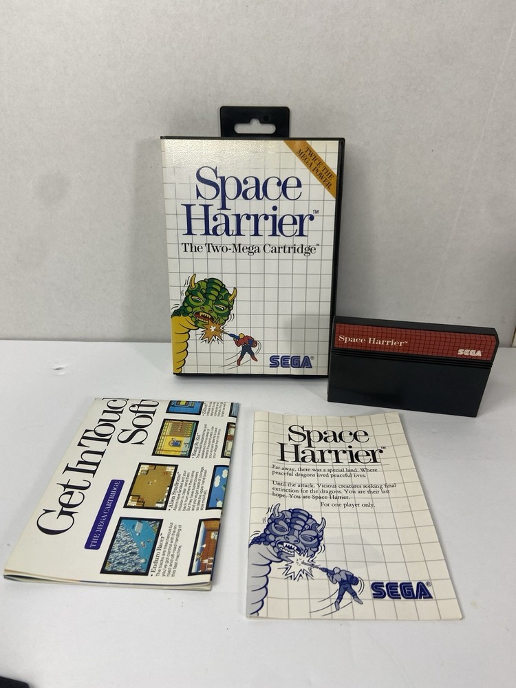 Space Harrier Sega Master System Complete in Box CIB W/ Manual & Poster