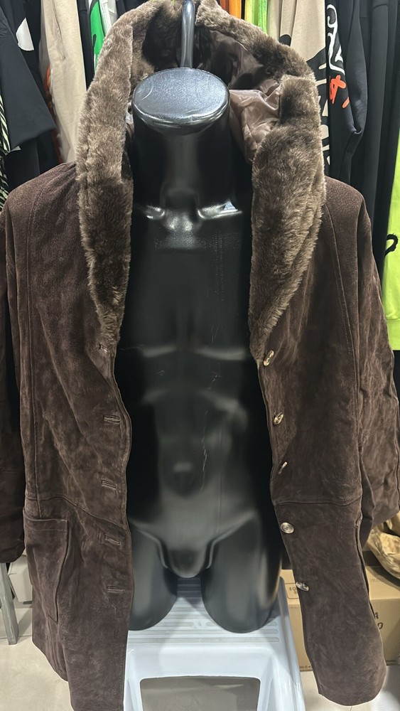 Vintage Brown Leather Coat for Women Size 52/54 - Euronova LLD458