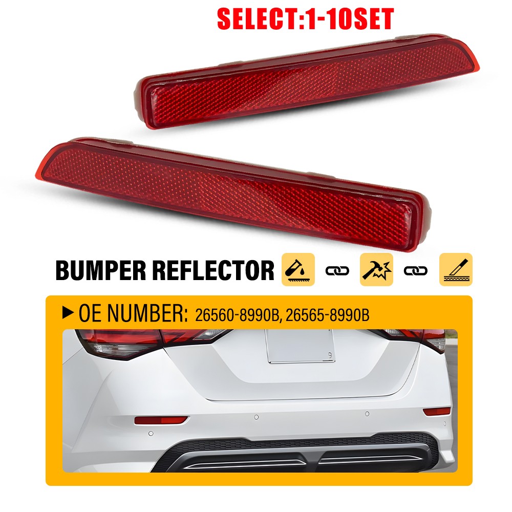 Reflex Tail Light Lamp for Nissan Murano 2015-2022 Rear Bumper Reflector 2-20X