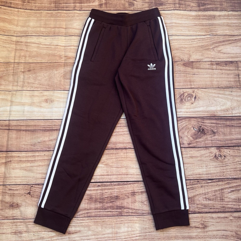 Adidas Originals IM2109 Men's 3-Stripes Slim Fit Brown Tapered Leg Pants Size S