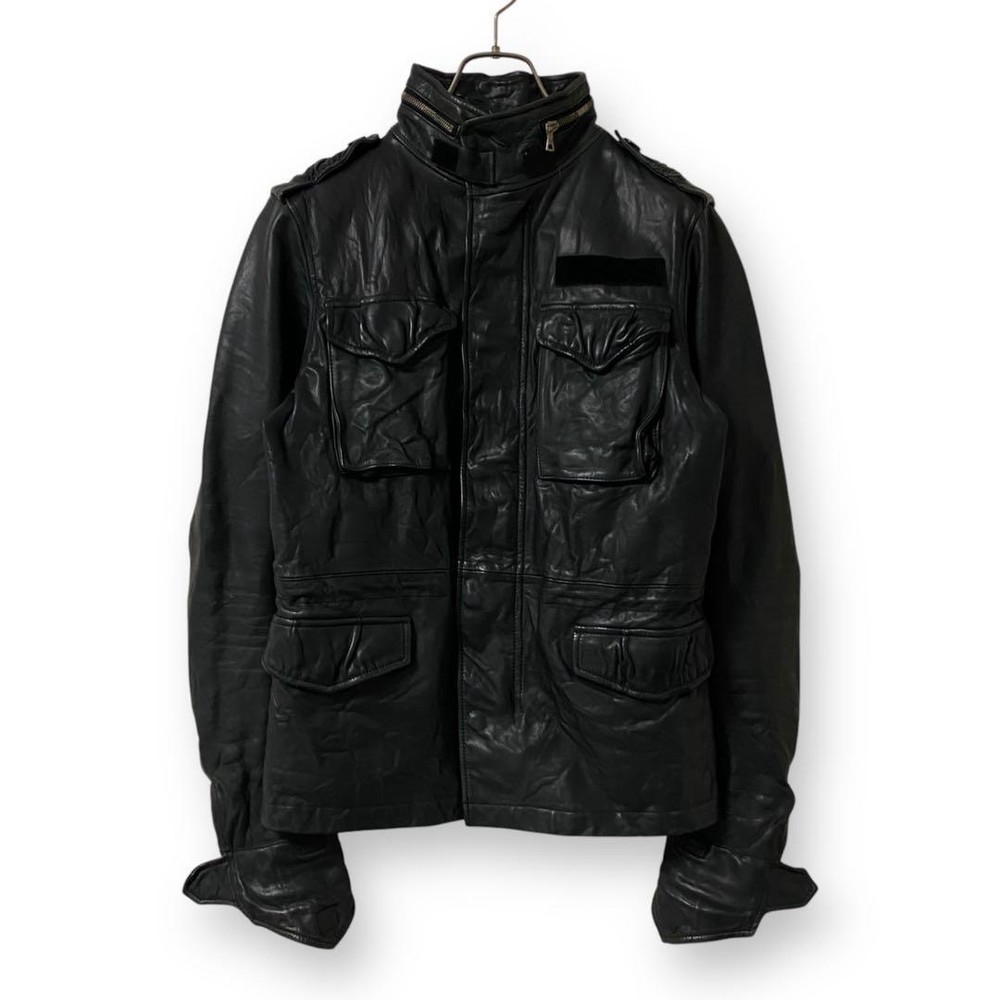 AZ by Jun Hashimoto M65 Military Leather Jacket Vintage Distressed L