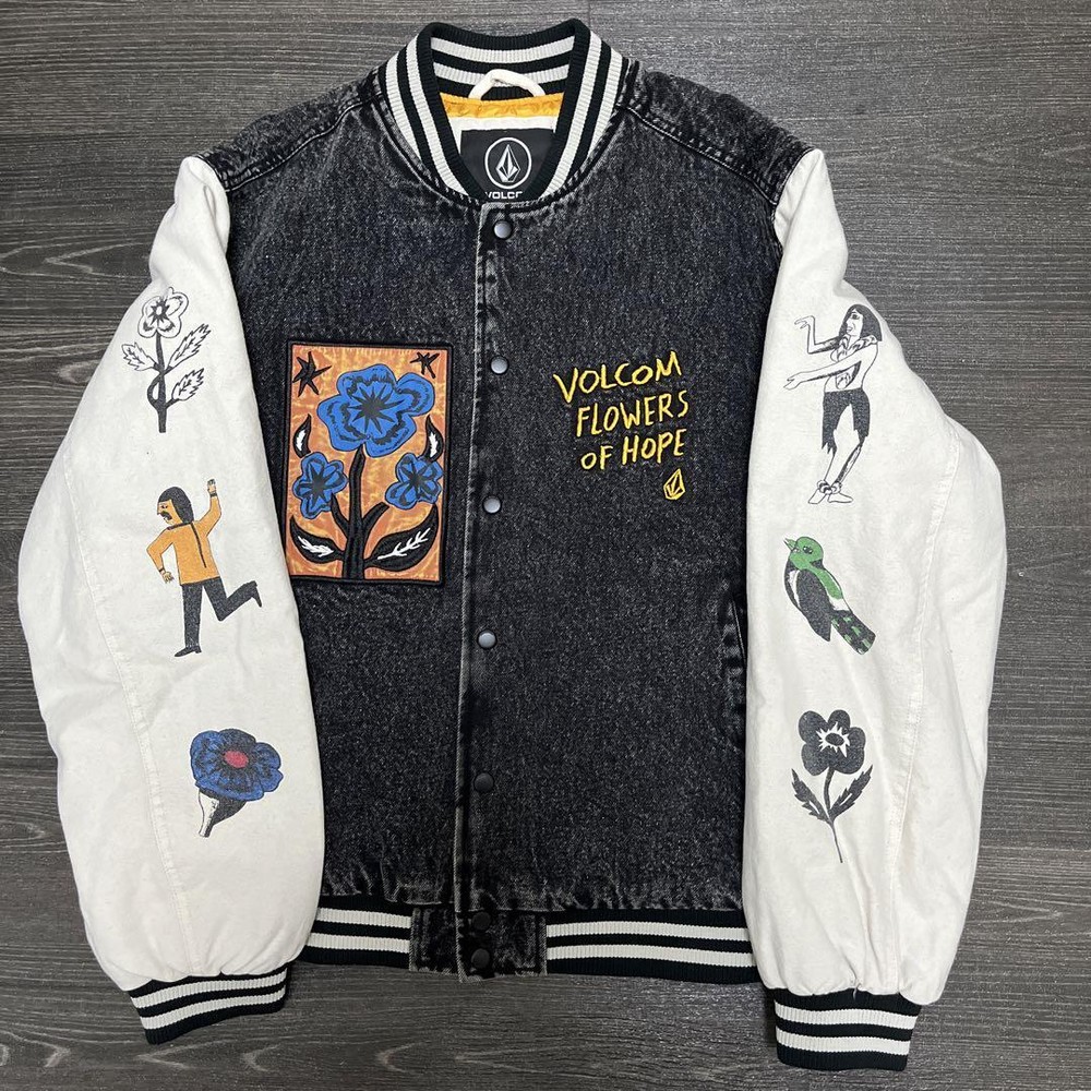 Volcom Flowers Of Hope Stadium Jacket - New, Size M, Unique Design