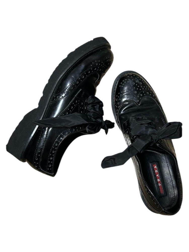 Prada Womens Leather Slip-On Loafers Size US 5.5 23.5cm Classic Pre-Owned