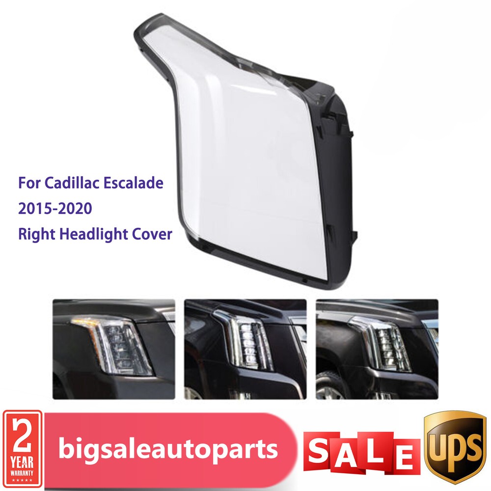 For?2015-2020 Cadillac Escalade Headlight Lens Shell Cover Right Passenger Side