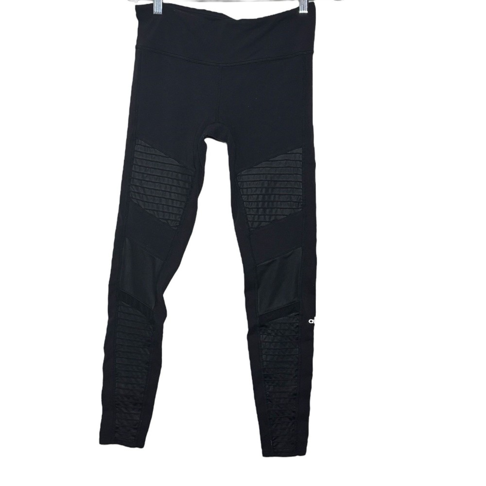 Alo Yoga Womens Black Moto Leggings 7/8 Length Size Small