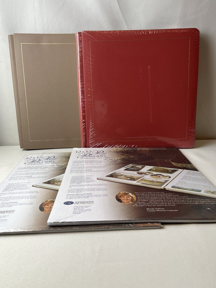 Creative Memories 12x12 Sand/Tan & Salmon/Orange w/Natural Pages & Pg Protectors