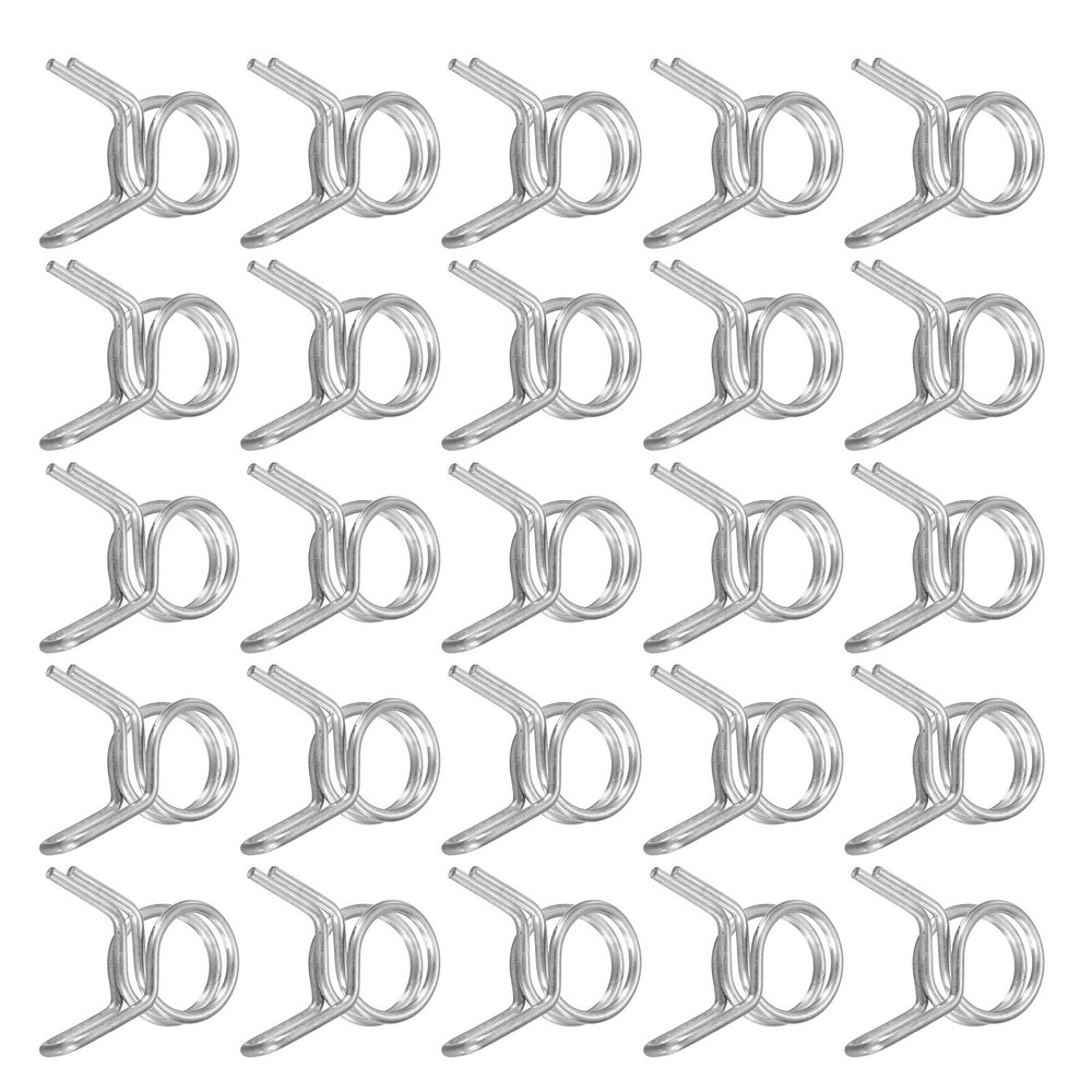 25Pcs 6mm/0.24inch Double Wire Spring Hose Clamp