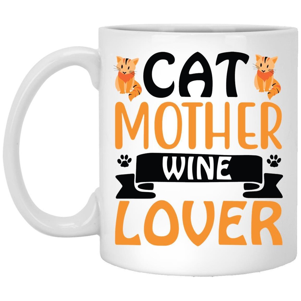 Cat Lover Coffee Mug Cat Mother Wine Lover  Coffee Mugs Gift For Cat Owners