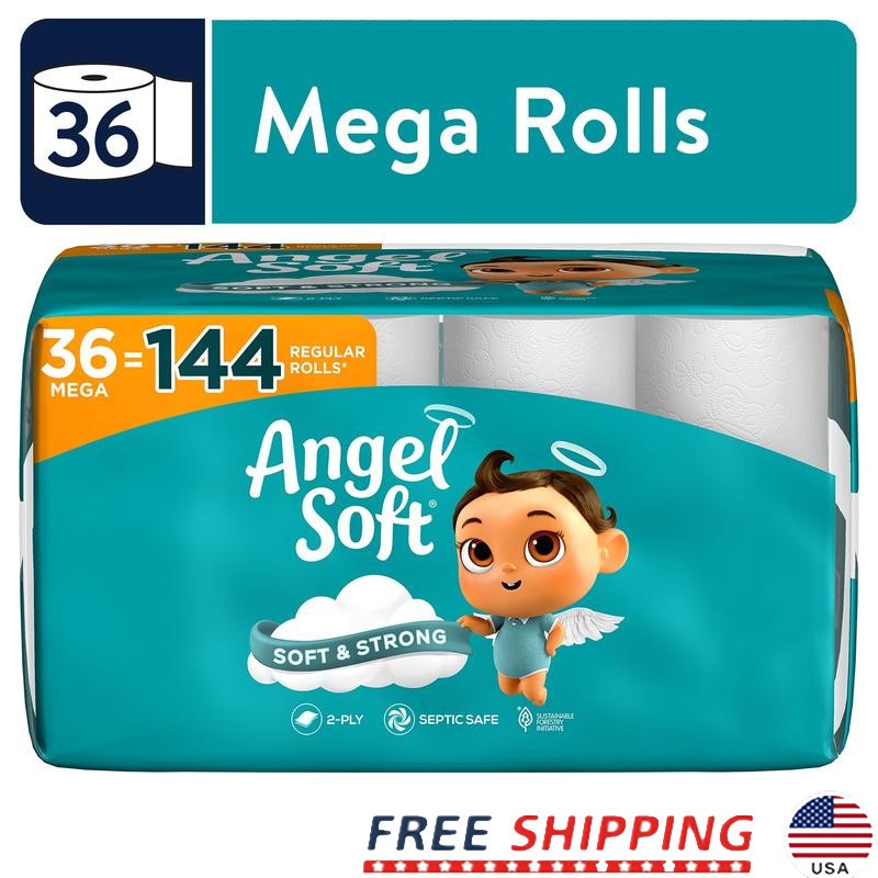 36 Mega Roll Bulk Toilet Paper 2-Ply Soft Strong Septic Safe Tissue