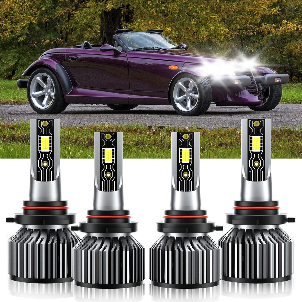 For Plymouth Prowler 1997-2002 4X 9005 LED Headlight Bulbs Super Bright 6500K