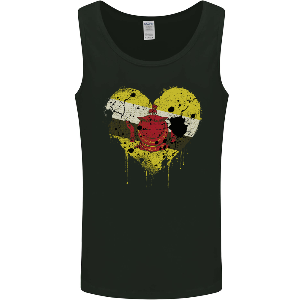 Love Brunei Flag Bruneian Day Football Mens Vest Tank Top