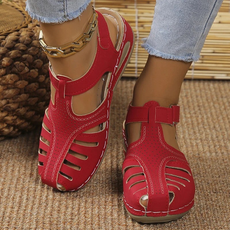 Womens Summer Orthopedic Wedge Sandals Walking Slingback Flat Casual Shoes Size