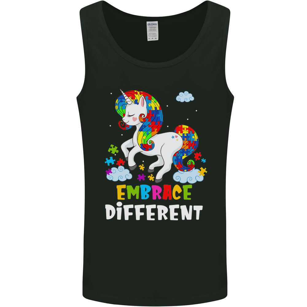 Autism Unicorn Embrace Different Autistic Mens Vest Tank Top