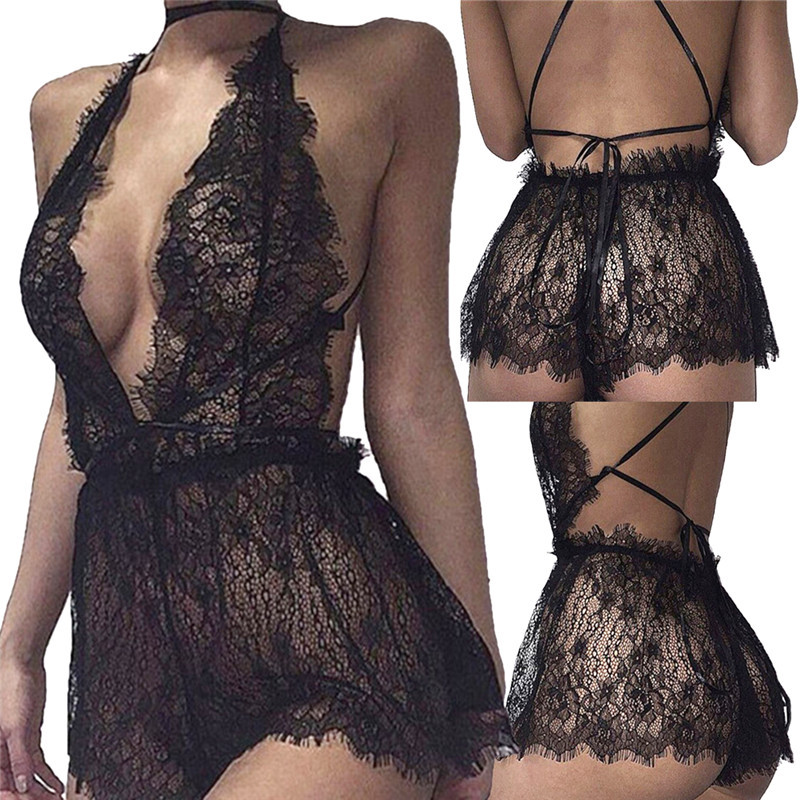 Women Sexy Lace Lingerie Babydoll G-String Thong Underwear Nightwear  M-XXLSA*a5