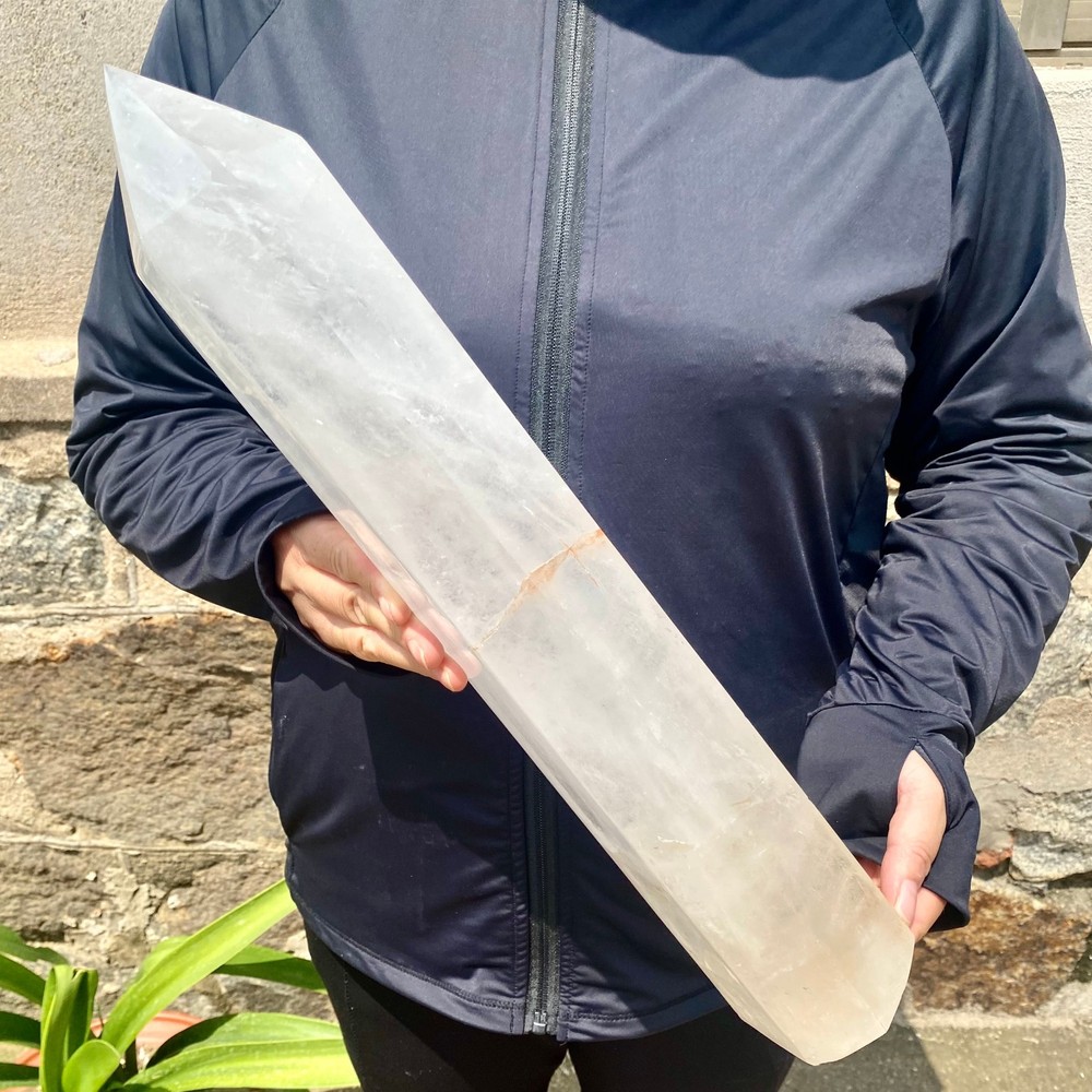 9.5LB Natural clear quartz obelisk Crystal Energy Tower Point Energy -
