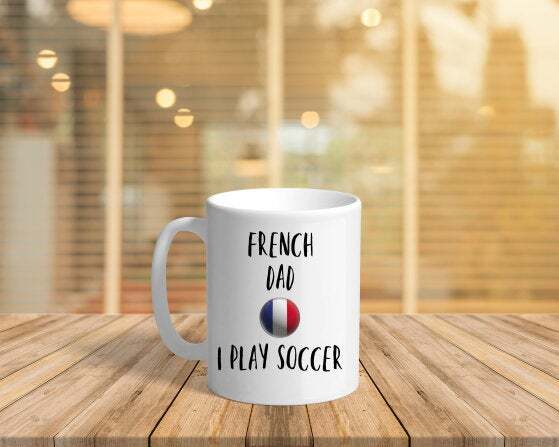 Fathers Day Coffee Mug for Soccer Loving Dad - French Inspired Ceramic Gift-image