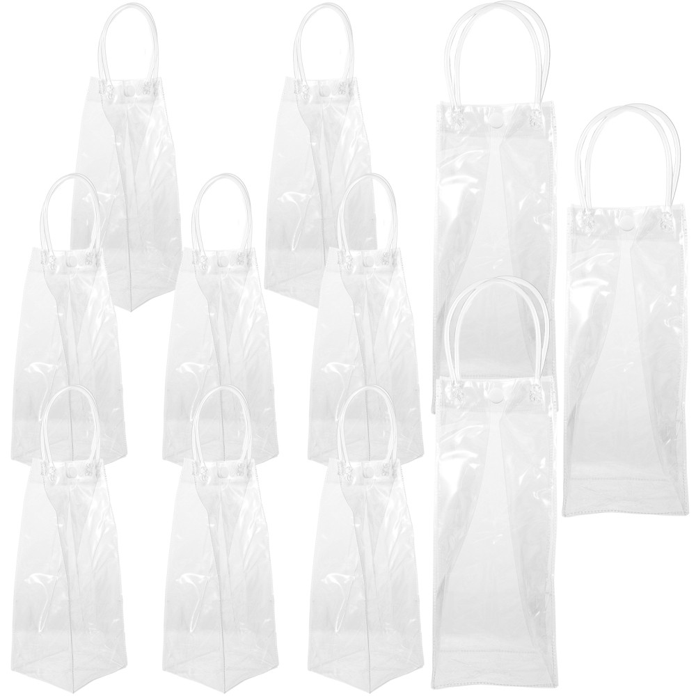10 PCS PVC Handbag Shopping Small Clear Favor Party Plastic Bags