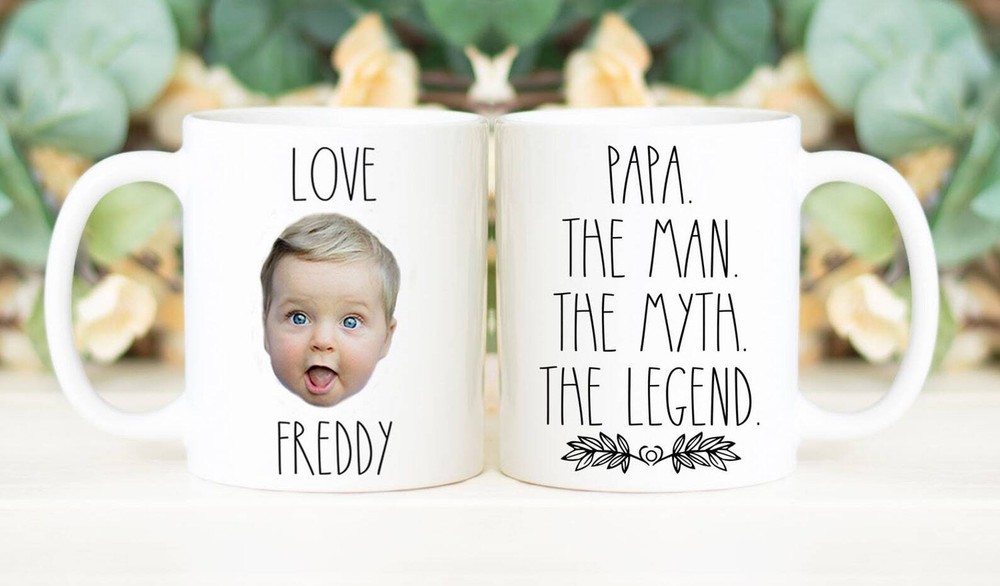 Papa The Man The Myth The Legend Coffee Mug Custom Face Mug Personalized With