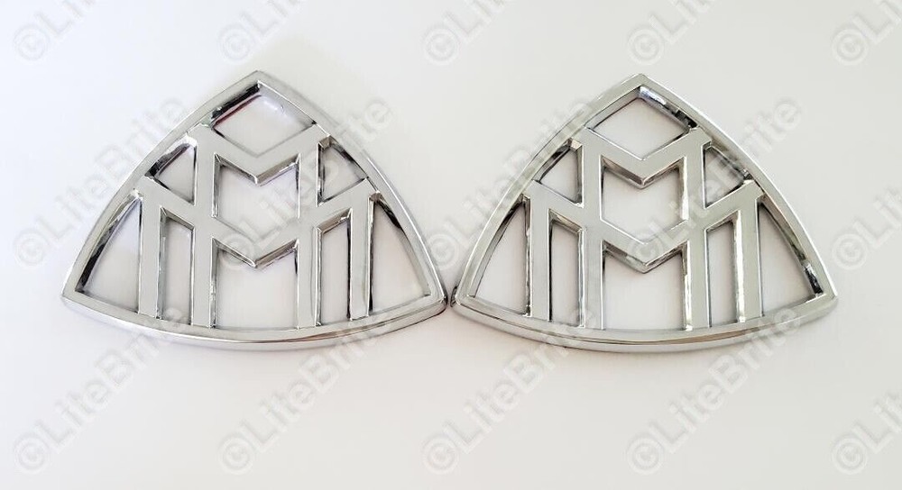 2Pcs Car Side Fender Chrome Silver Badge For Mercedes benz Maybach  GLS S class