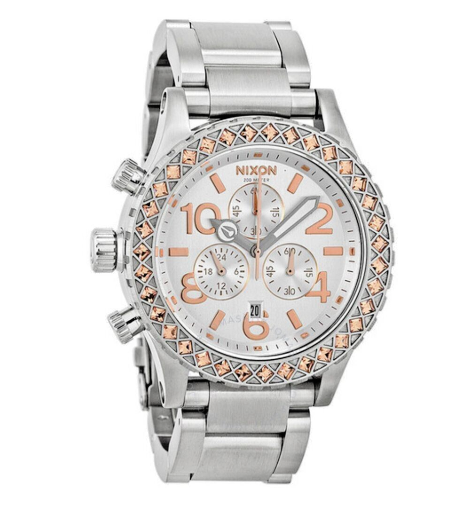 Nixon 42-20 chrono white dail stainless steel watch A0371519