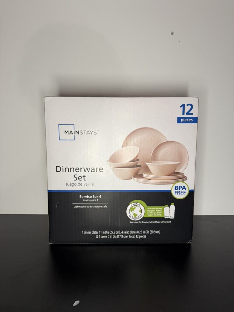 12-Piece Pink Dinnerware Set SEALED