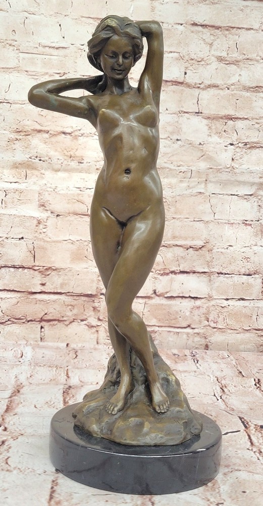 Art Deco Bronze Nude Woman Sculpture Statue by Mavchi Museum Quality Figure