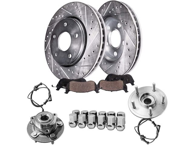 Ram 1500 Brake Pad Rotor & Wheel Hub Kit by Detroit Axle 93717NKDS