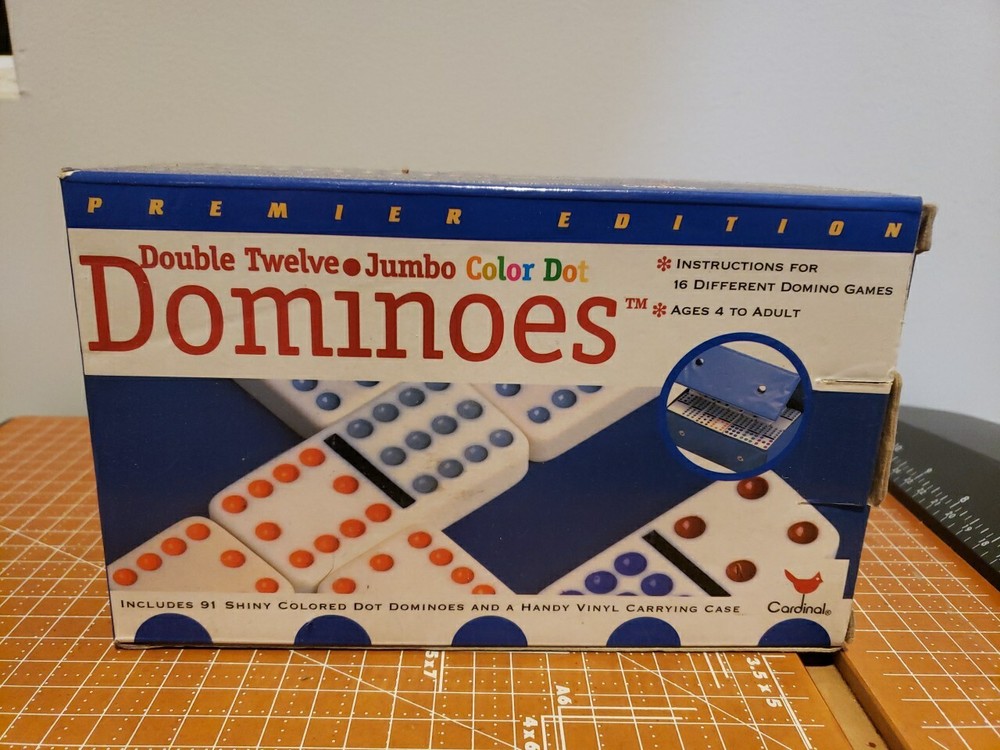 Cardinal Double Twelve Jumbo Color Dot Dominoes Premier Edition-image