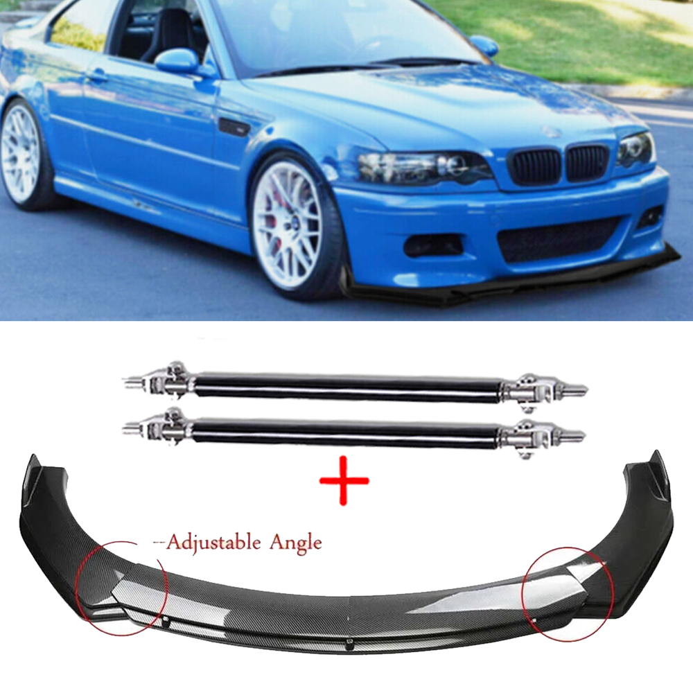 Carbon Fiber Style Front Bumper Lip Chin Spoiler For BMW 3 Series E46 M3 E90 E91