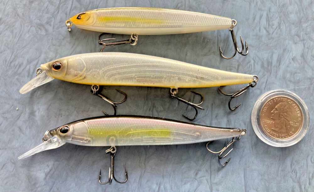 3 Berkley Stunna 100 Jerkbaits & Crankbaits - Mixed Minnow Bass Lures