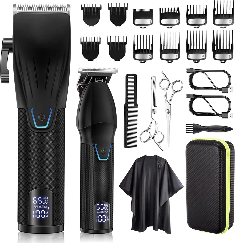 Professional Hair Clipper and Trimmer Set, Barber Clippers Set for Men Professio