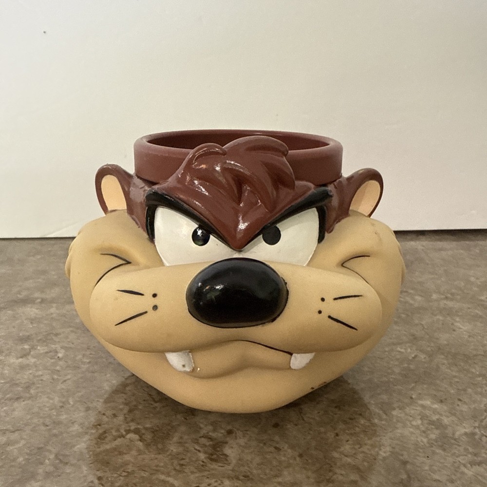 1992 Vintage Taz Coffee Mug 3D Hard Plastic Looney Tunes 90s Cup