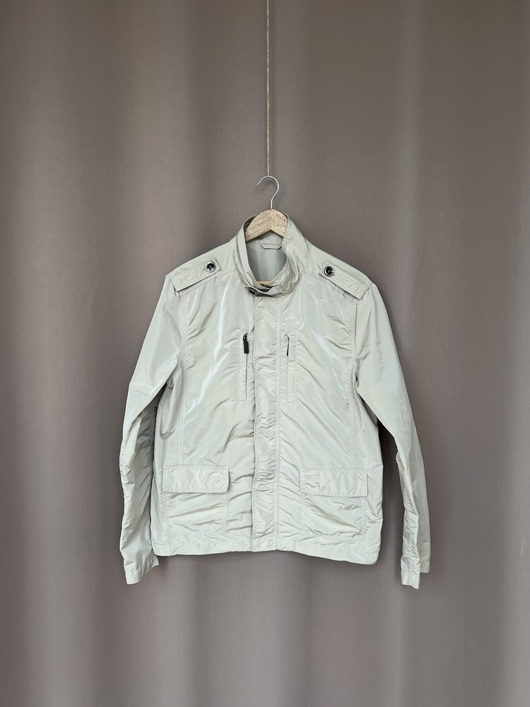 Etro Milano Jacket Beige Multi Pockets Full Mens Size M/L Vintage Long Sleeve