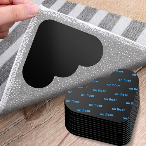 Rug Pad Gripper 12PCS Cloud Rug Pads Tape Stickers, Non Slip Washable Rug Tape