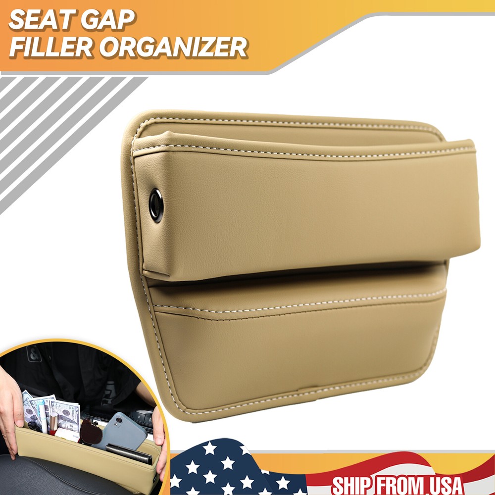 Car Accessories Seat Gap Filler Phone Holder Storage Box Organizer w/Cable Hole,