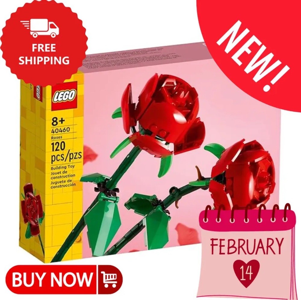 Valentines Day LEGO Rose Bouquet Gift Set - 120 Pieces with Free Shipping-image