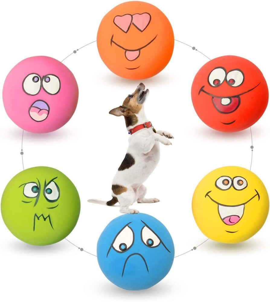 Rubber Squeaky Dog Toy Ball – Durable Chew Toy for Small to Medium Dogs – 2.7