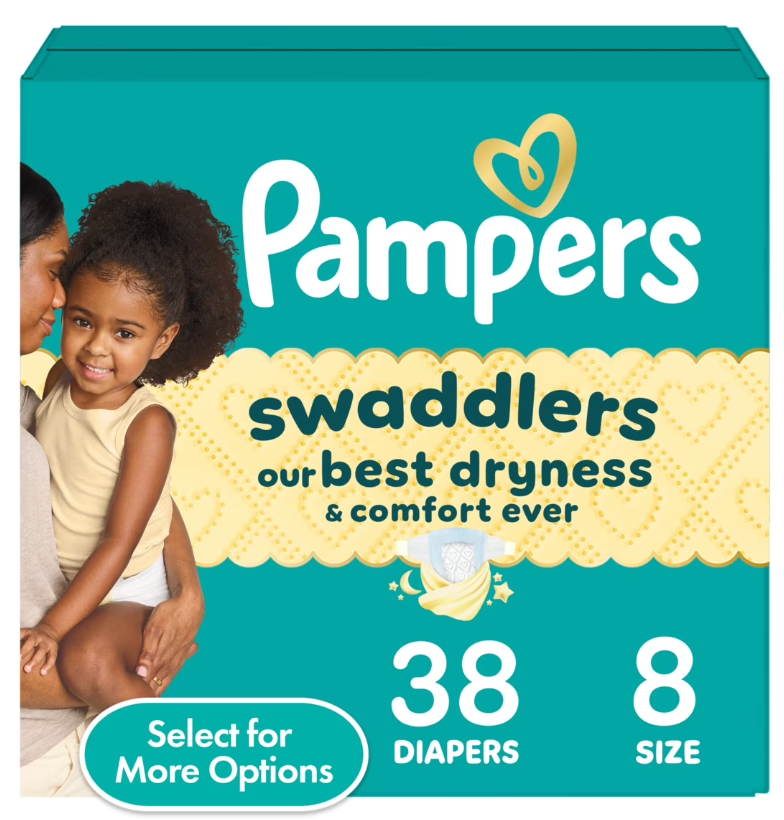 Pampers Swaddlers Diapers, Size 8, 38 Count