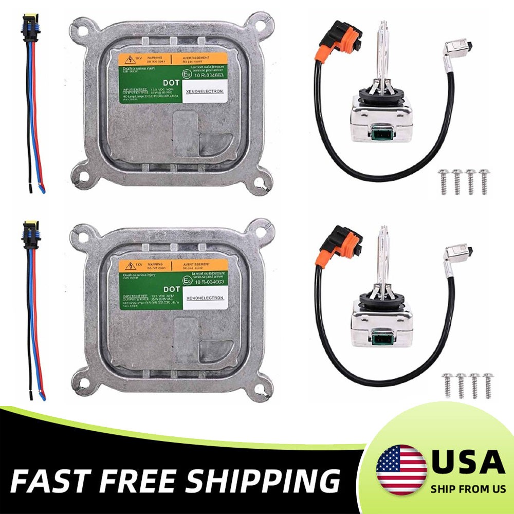 2pcs For 10-19 Ford Flex Xenon Ballast HID D3S Bulb Wire Kit Control Unit Module