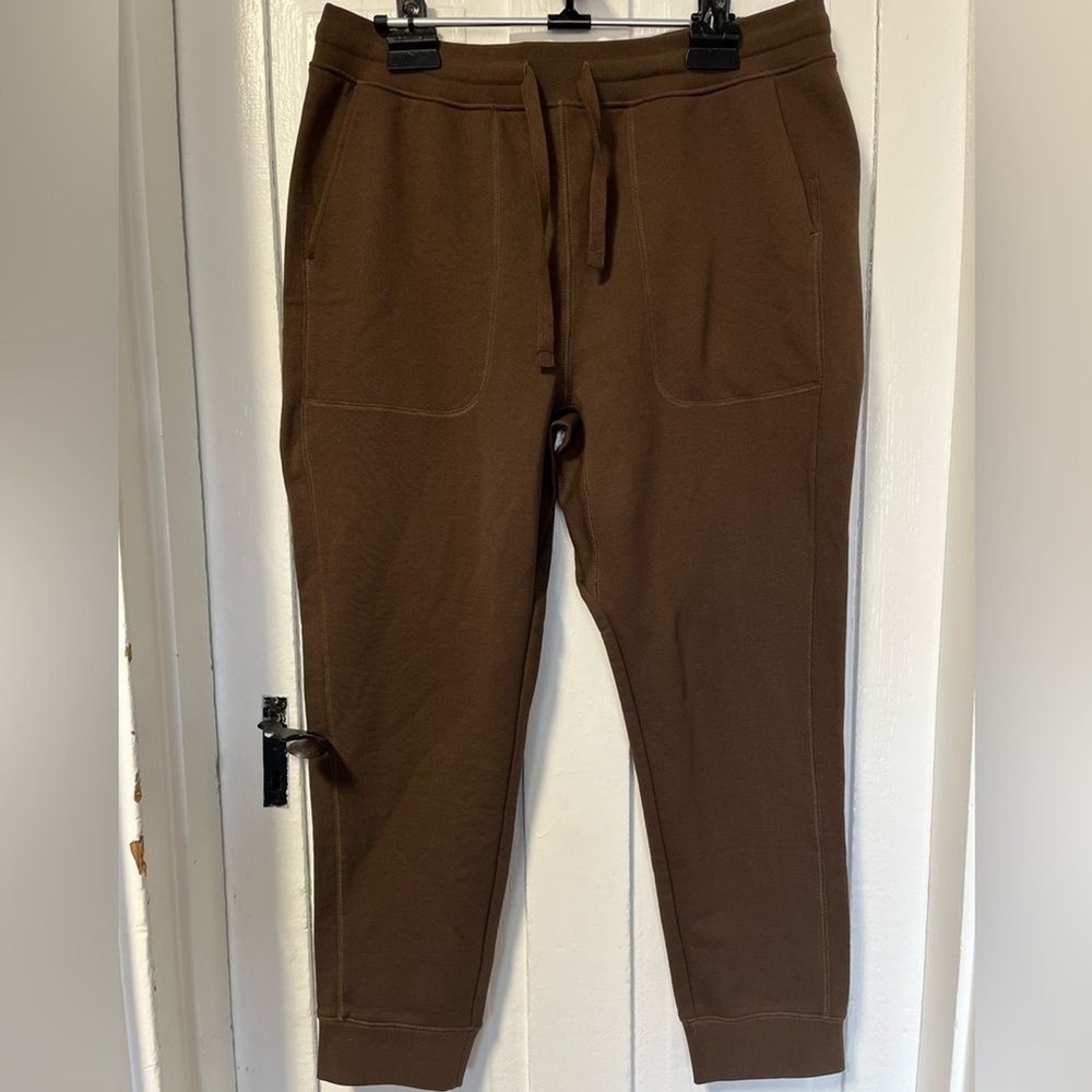 Banana Republic Mens Organic Cotton French Terry Brown XL Joggers