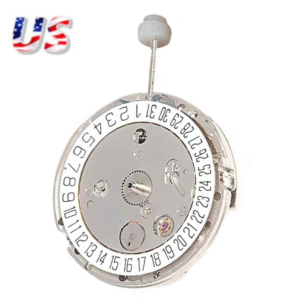 26MM DG4813 Automatic Watch Movement Silver Plated Dial 3 Hands