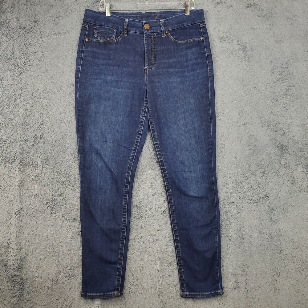 Seven7 Tummyless High Rise Skinny Denim Jeans Women's Sz 12 Stretch Actual 34x29