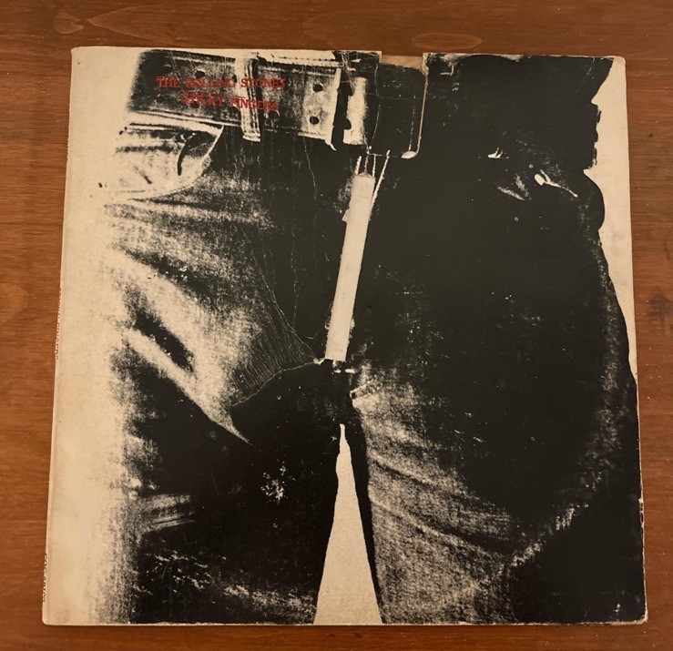 Vintage The Rolling Stones Sticky Fingers Vinyl Record LP Album Zipper Cover