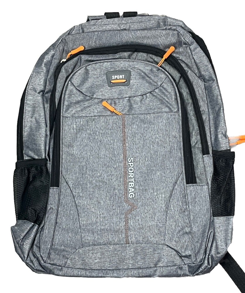 Lightweight 3-Compartment Sport Backpack with Bottle Pocket in Gray